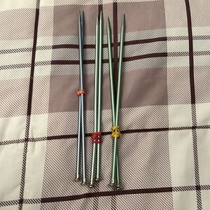3 sets of knitting needles